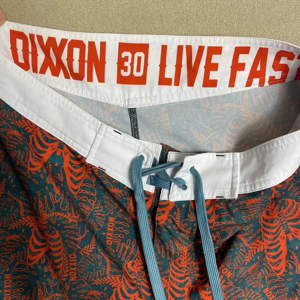 Dixxon Short Mens 30 Multicolor Graphic Print‎ Drawstring Unlined Board Shorts